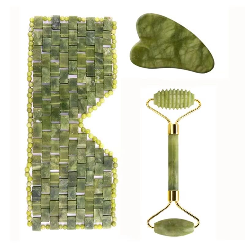 Jade Roller Stone - Jade Eye Mask Facial Massager Natural