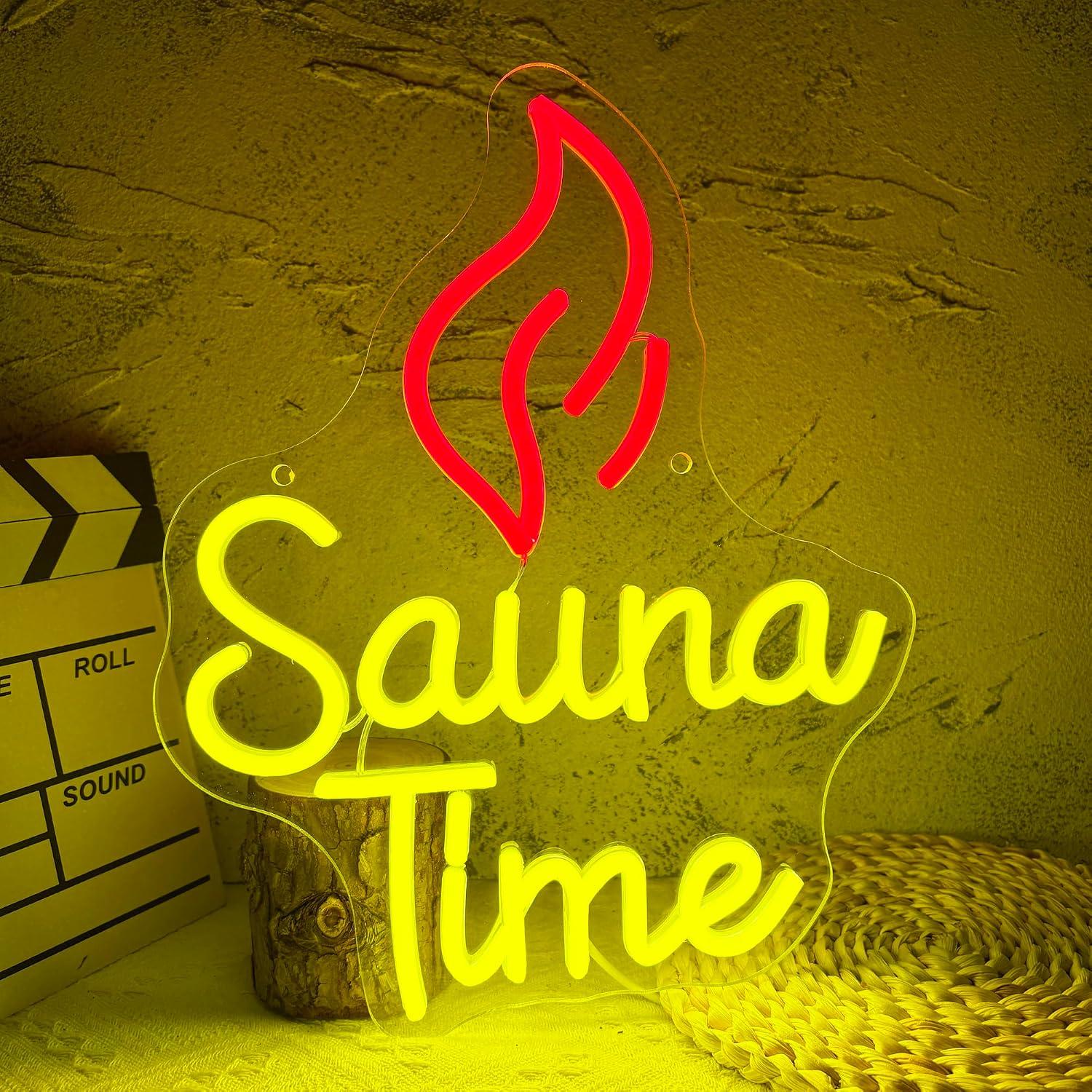 Spa Wellness Gym - Sauna Time Neon Sign USB Dimmable