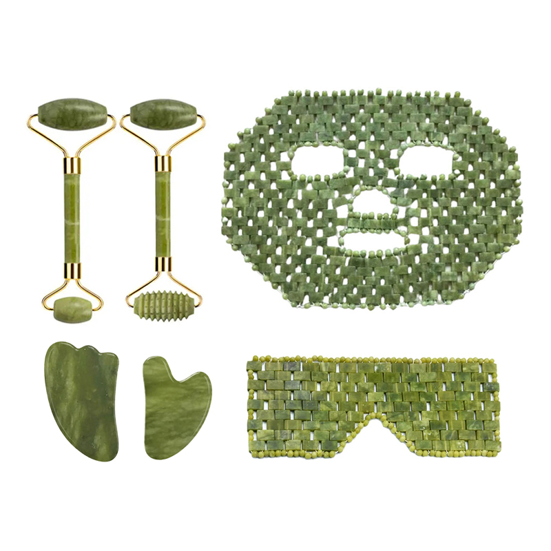 Jade Roller Stone - Natural Xiuyan Jade Facial Mask Gouache