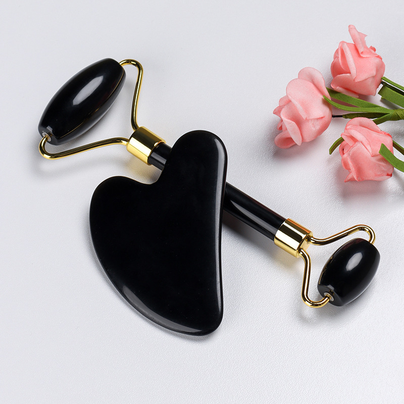 Natural Obsidian Face Massage  - Jade Roller Stone 评论和价格