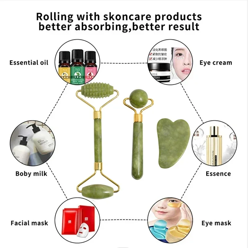 Natural Jade Roller Face Gua S - Jade Roller Stone 评论和价格