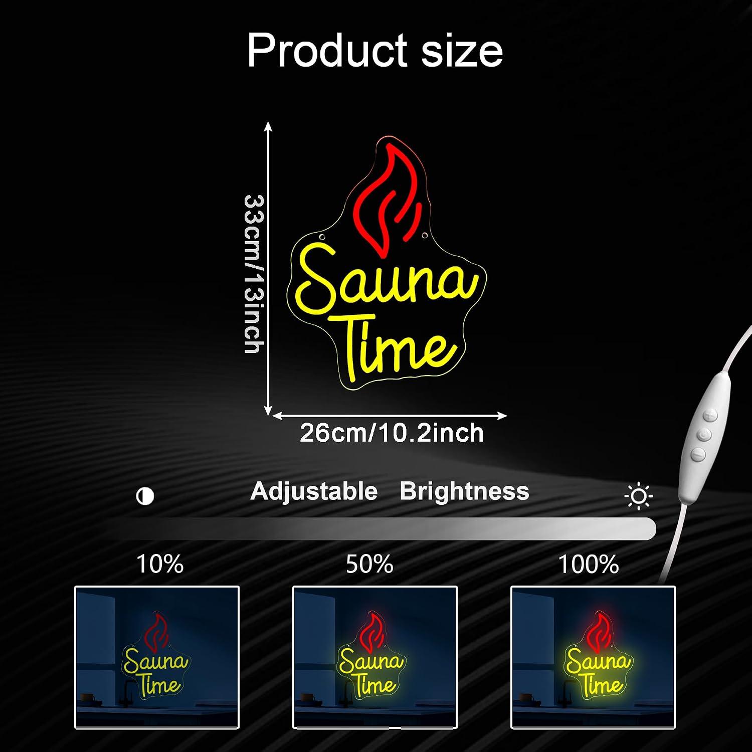 Sauna Time Neon Sign USB Dimma - Spa Wellness Gym 评论和价格