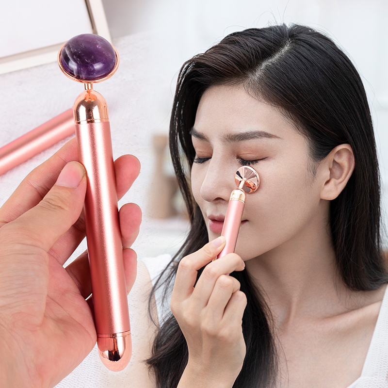 Natural Stone Rose Gold Electr - Jade Roller Stone 评论和价格